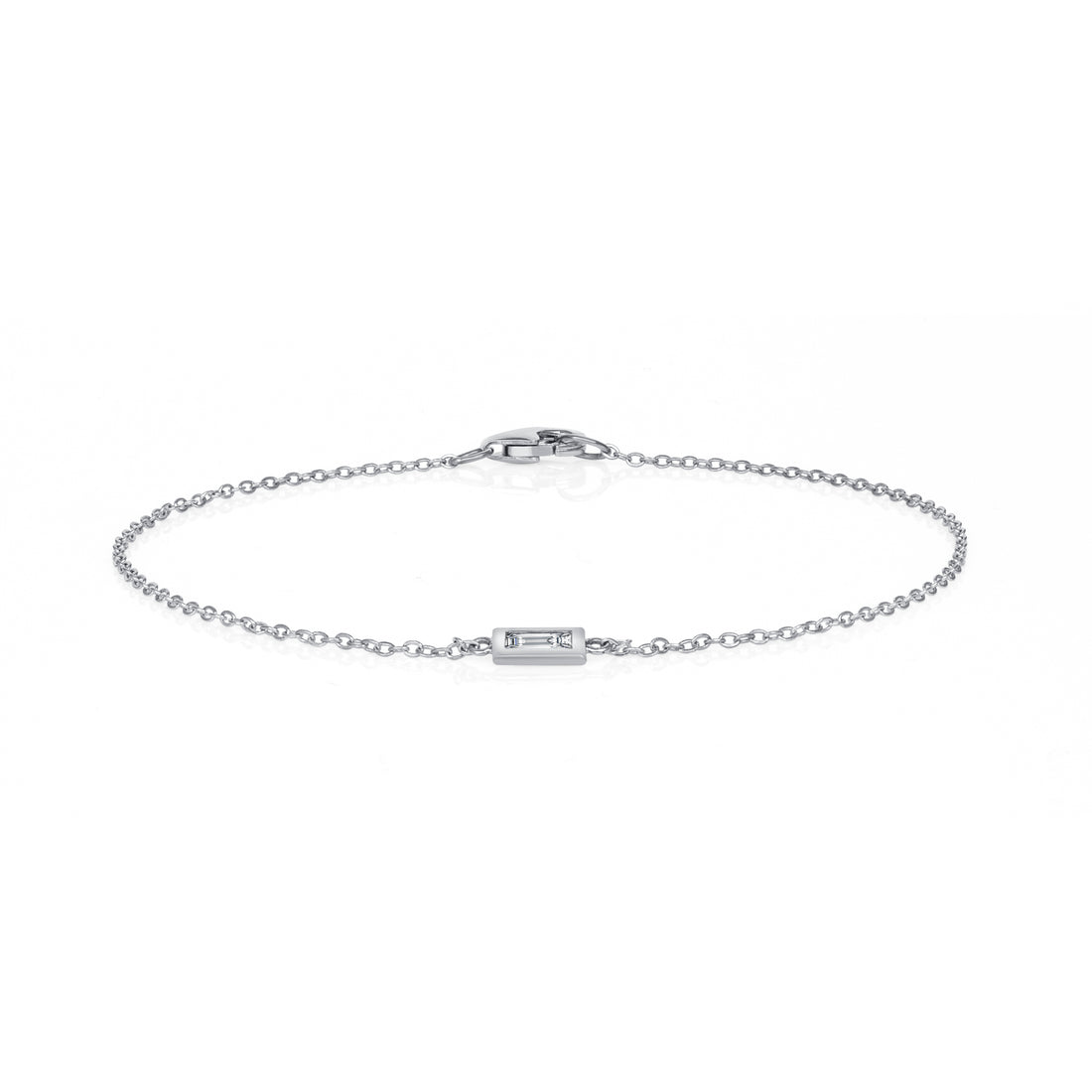 Baguette Diamond Bezel Set Bracelet