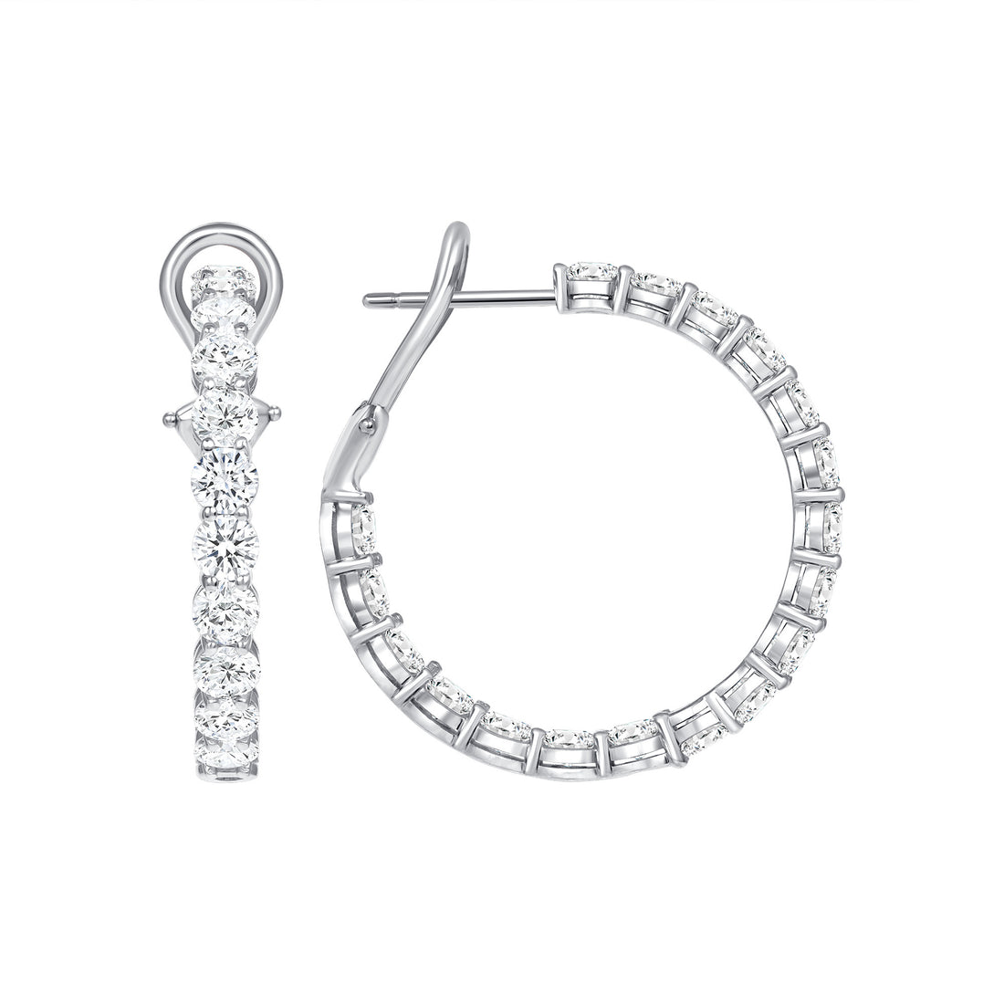 5.3CT Round Brilliant Diamond Hoop Earrings