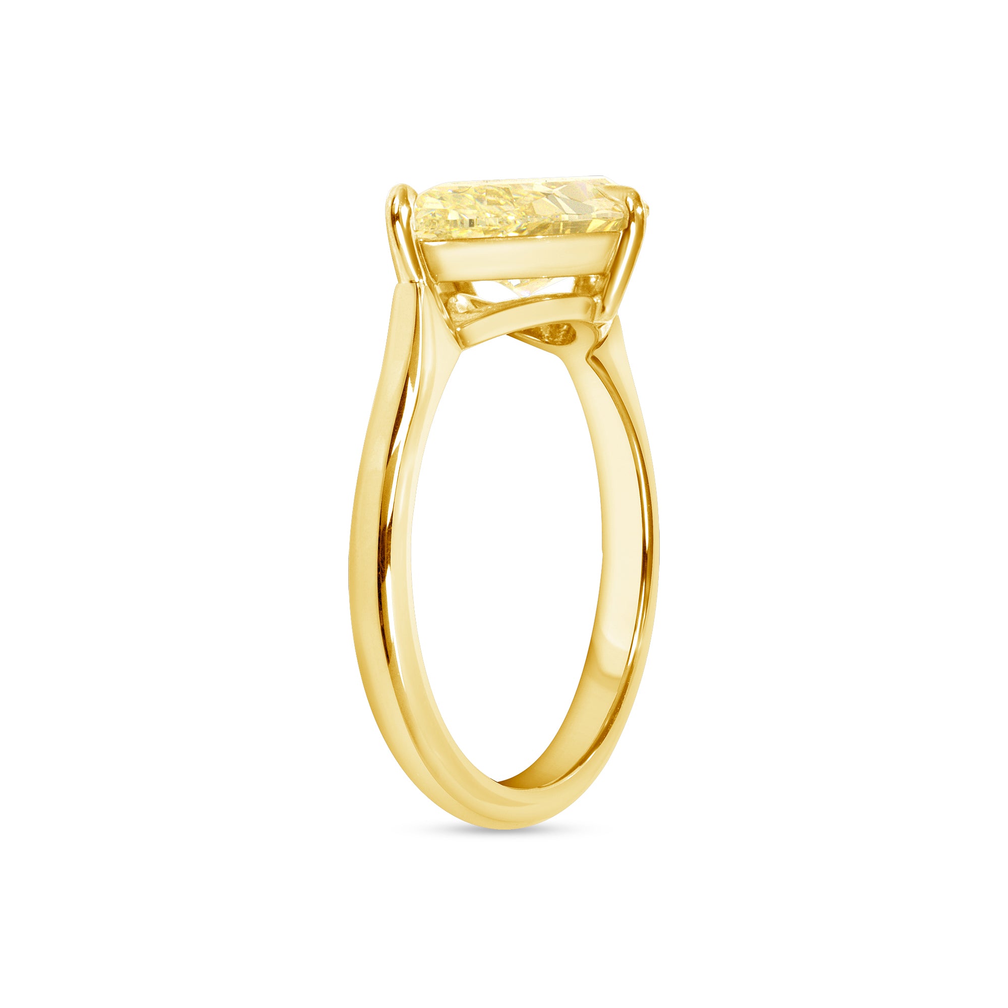 Light Yellow Diamond East West Ring