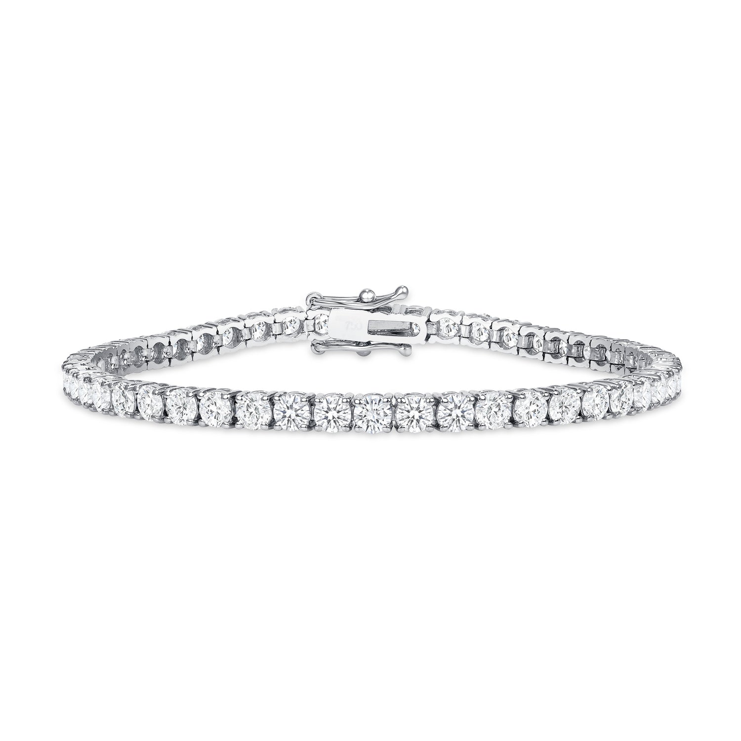 18k White Gold Round Brilliant 7.26CT Diamond Tennis Bracelet