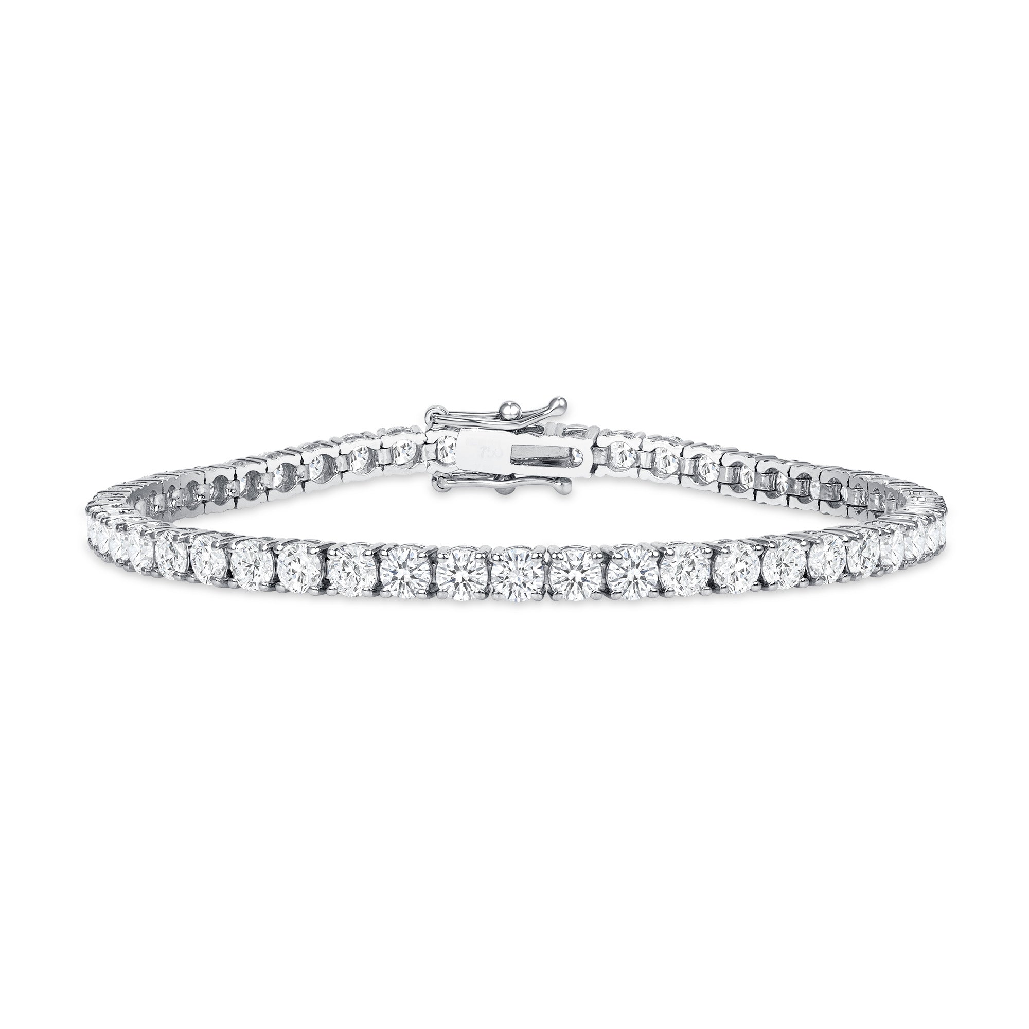 18k White Gold Round Brilliant 7.26CT Diamond Tennis Bracelet