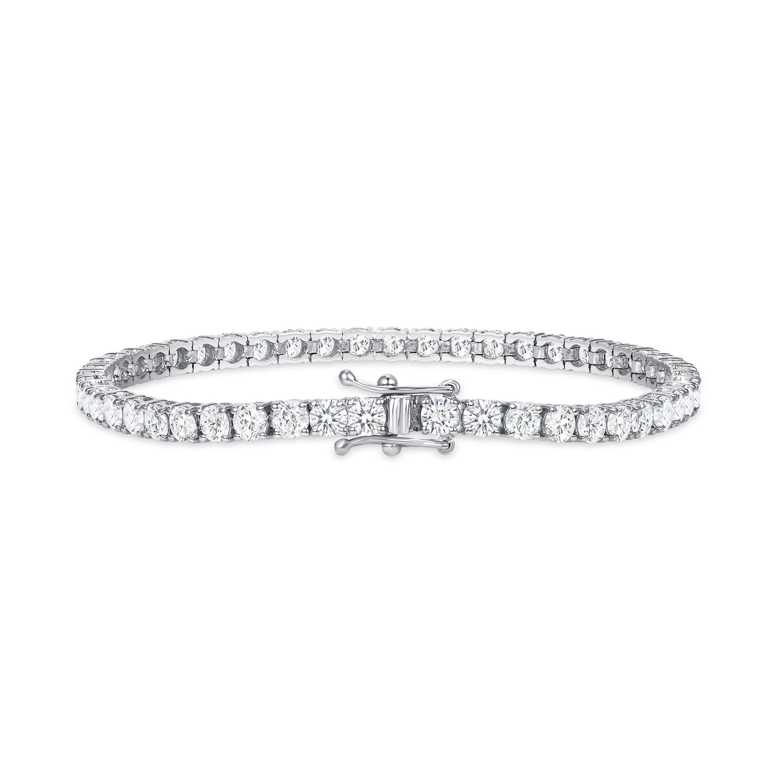 18k White Gold Round Brilliant 7.26CT Diamond Tennis Bracelet