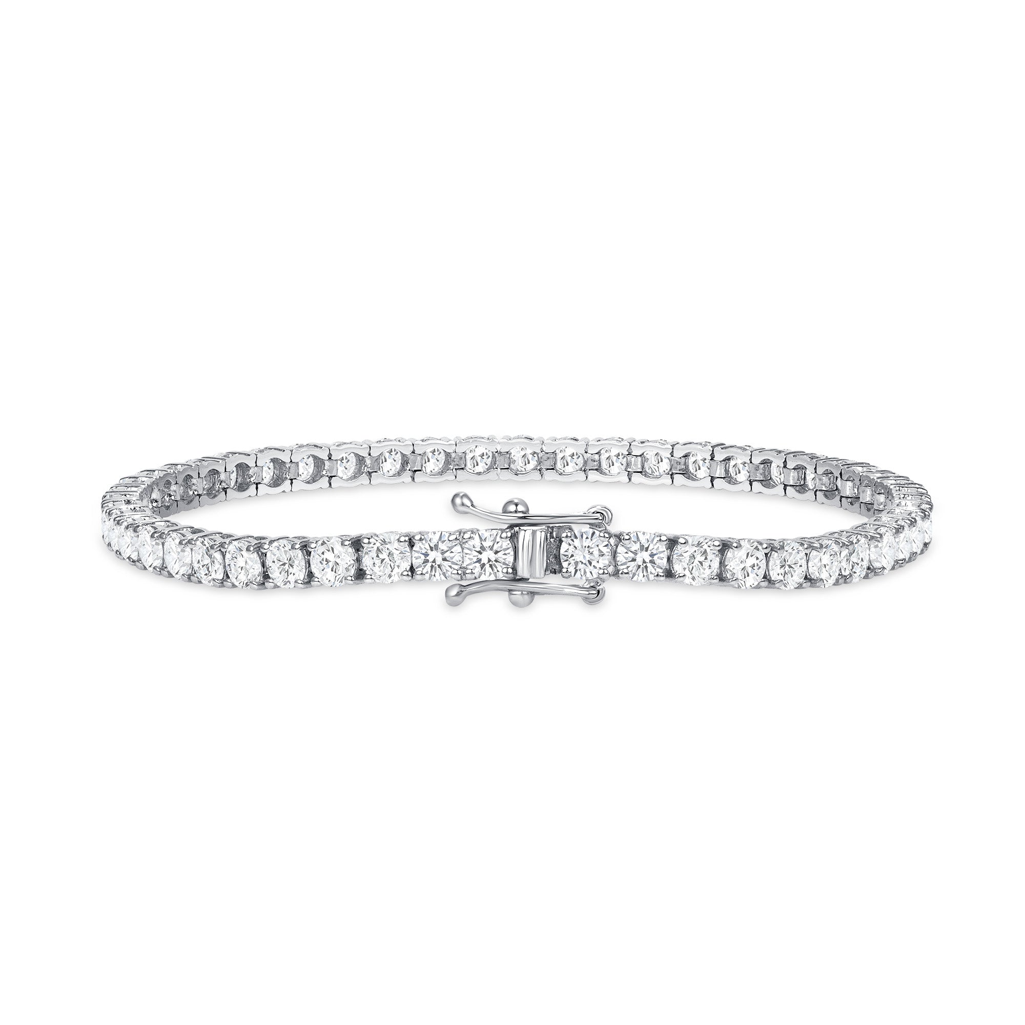 18k White Gold Round Brilliant 7.26CT Diamond Tennis Bracelet