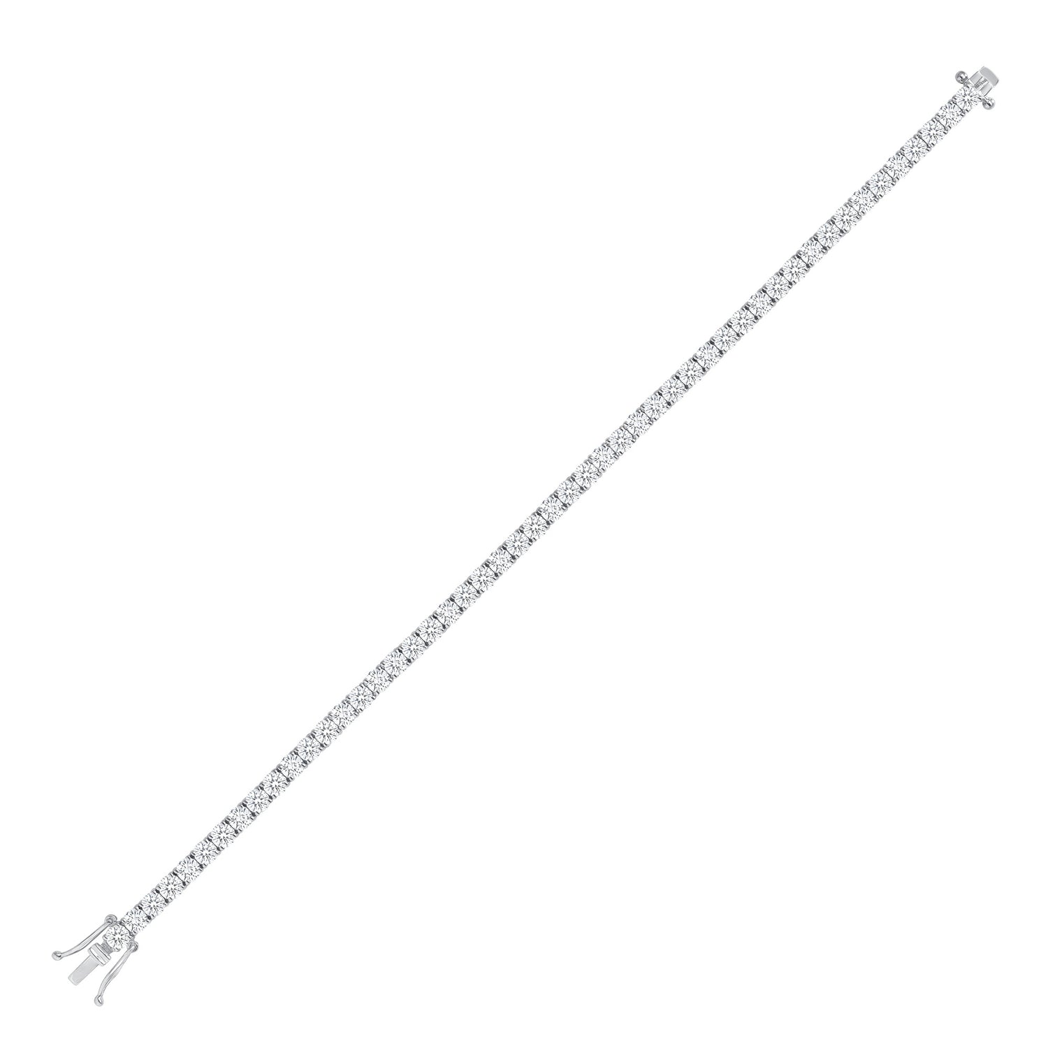 18k White Gold Round Brilliant 7.26CT Diamond Tennis Bracelet