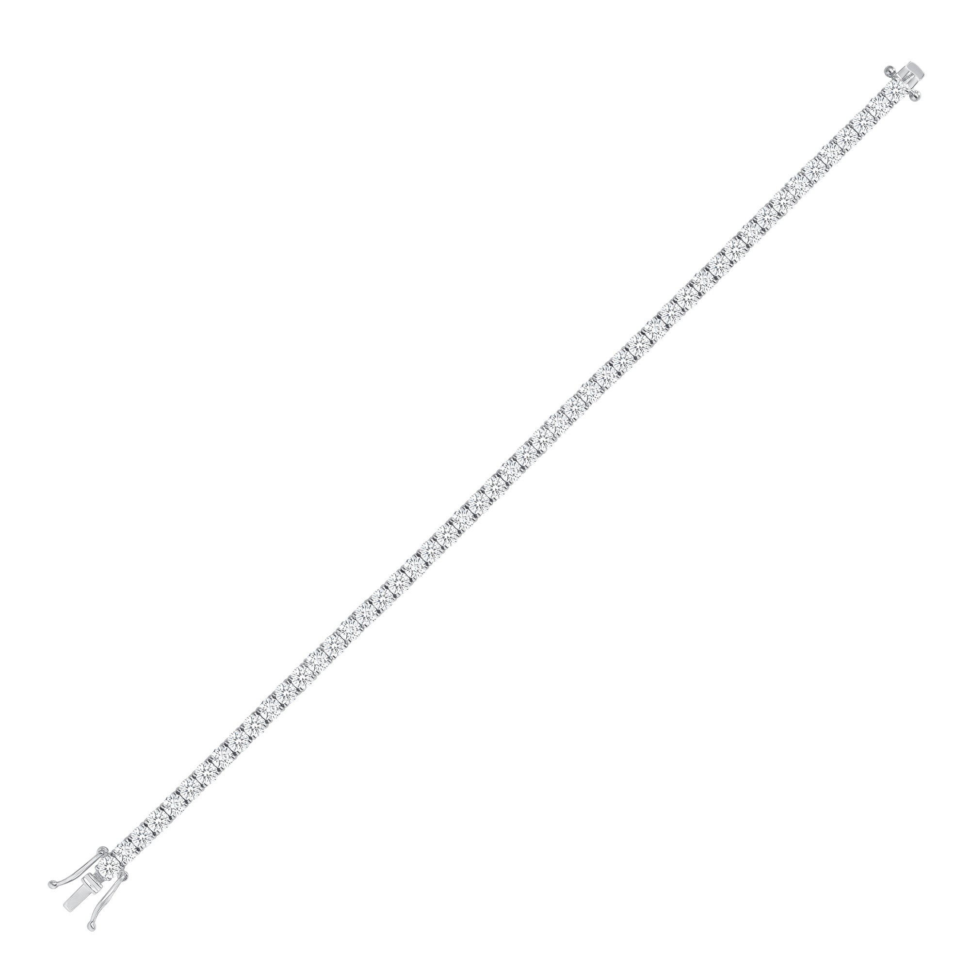 18k White Gold Round Brilliant 7.26CT Diamond Tennis Bracelet