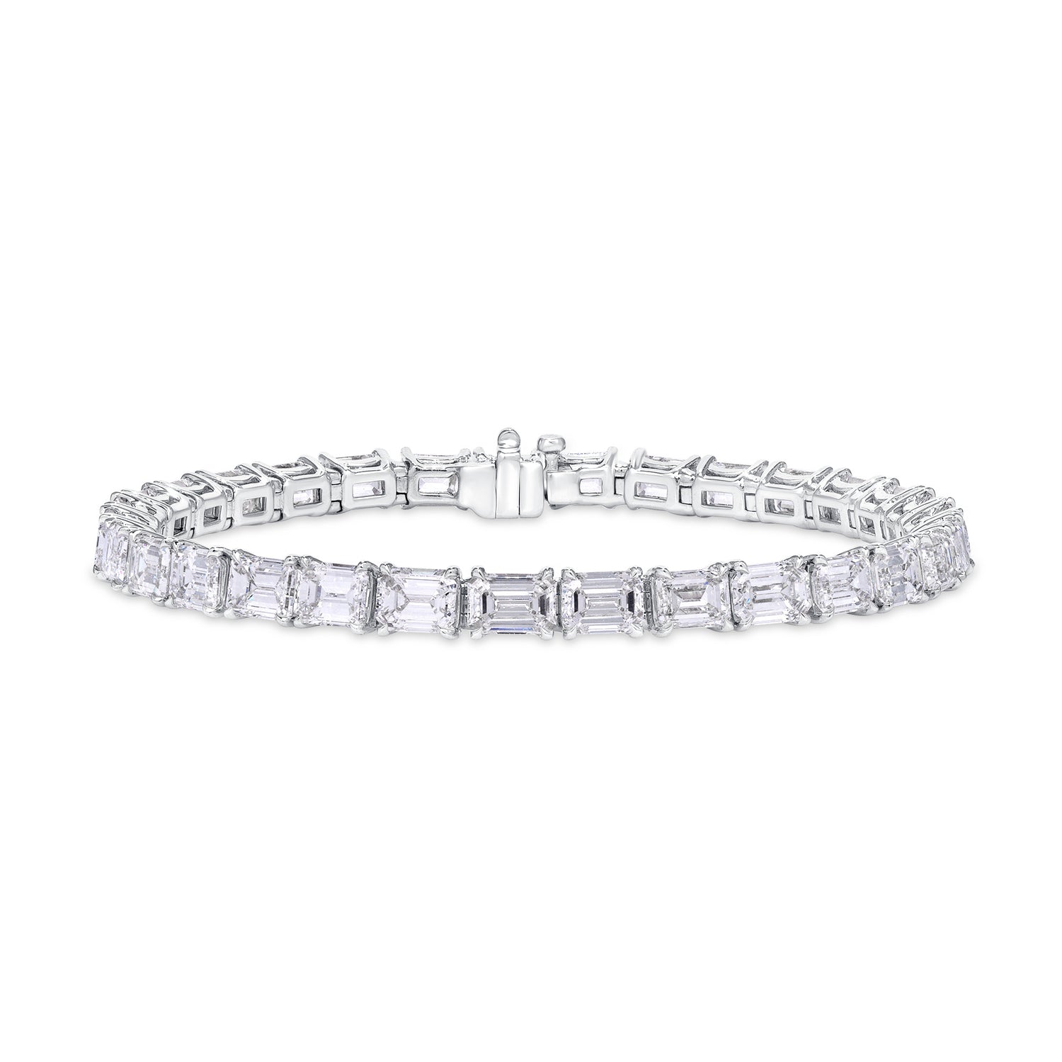 15.61CT Emerald Cut Diamond Tennis Bracelet