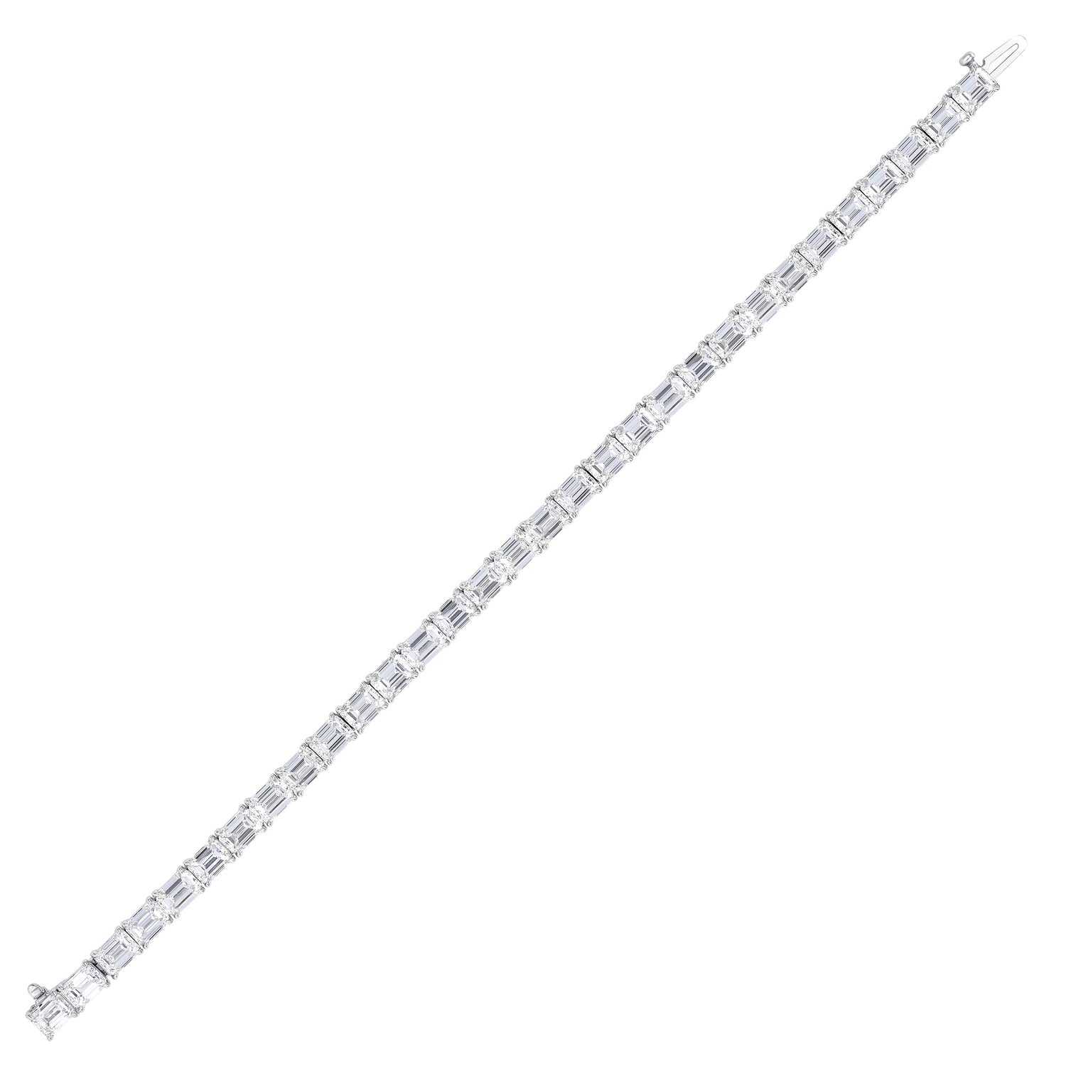 15.61CT Emerald Cut Diamond Tennis Bracelet