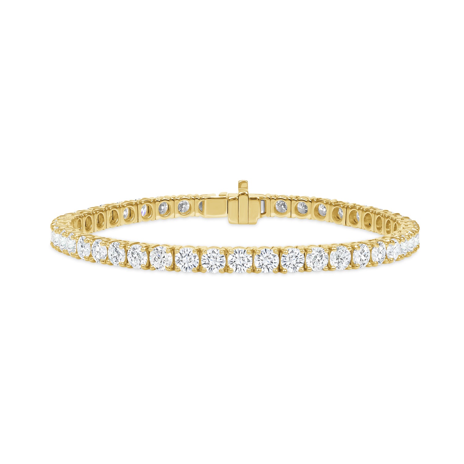 18k Yellow Gold Round Brilliant 8.54CT Diamond Tennis Bracelet