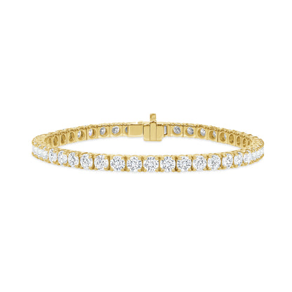 18k Yellow Gold Round Brilliant 8.54CT Diamond Tennis Bracelet