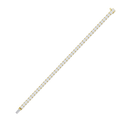 18k Yellow Gold Round Brilliant 8.54CT Diamond Tennis Bracelet