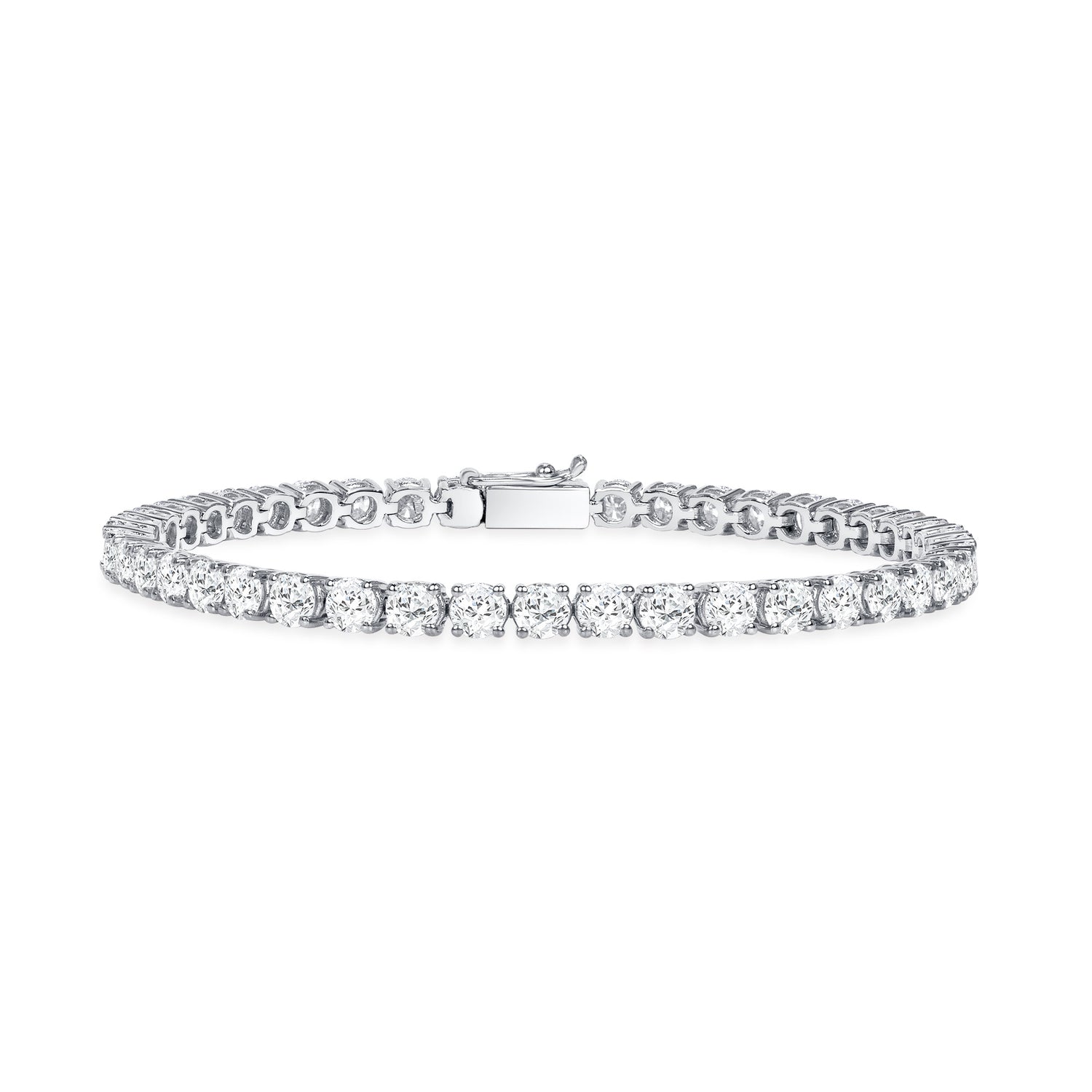 18k White Gold Round Brilliant 7.96CT Diamond Tennis Bracelet