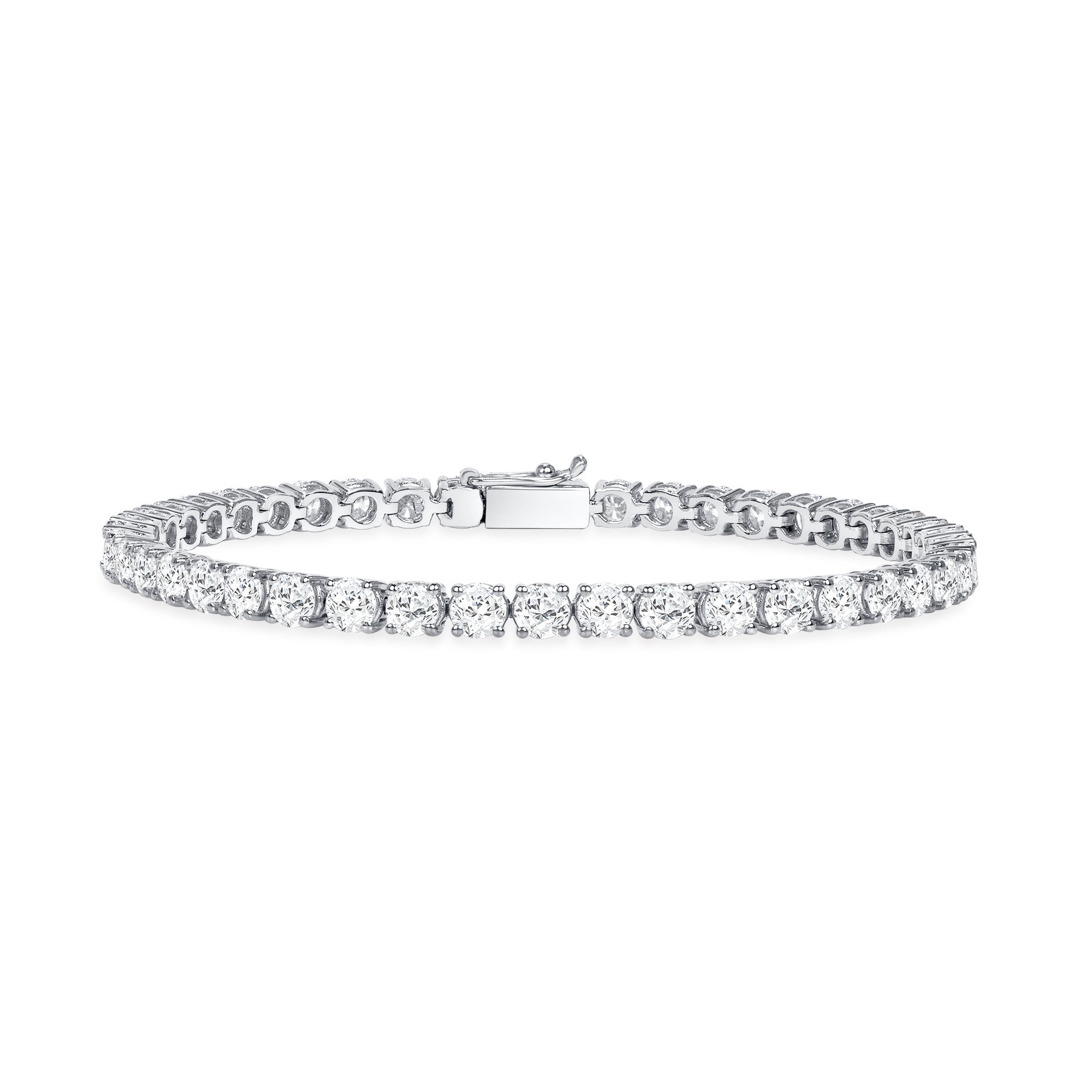 18k White Gold Round Brilliant 7.96CT Diamond Tennis Bracelet