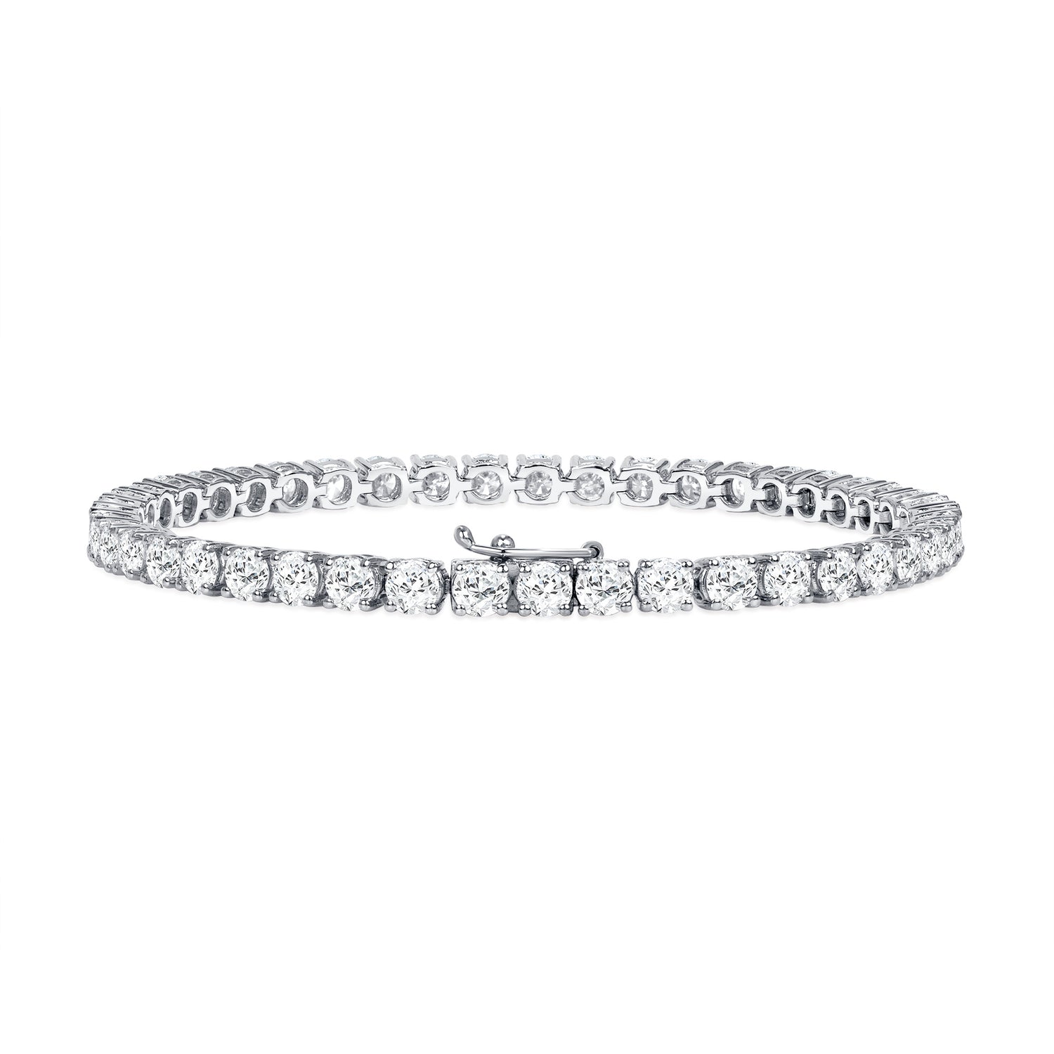 18k White Gold Round Brilliant 7.96CT Diamond Tennis Bracelet