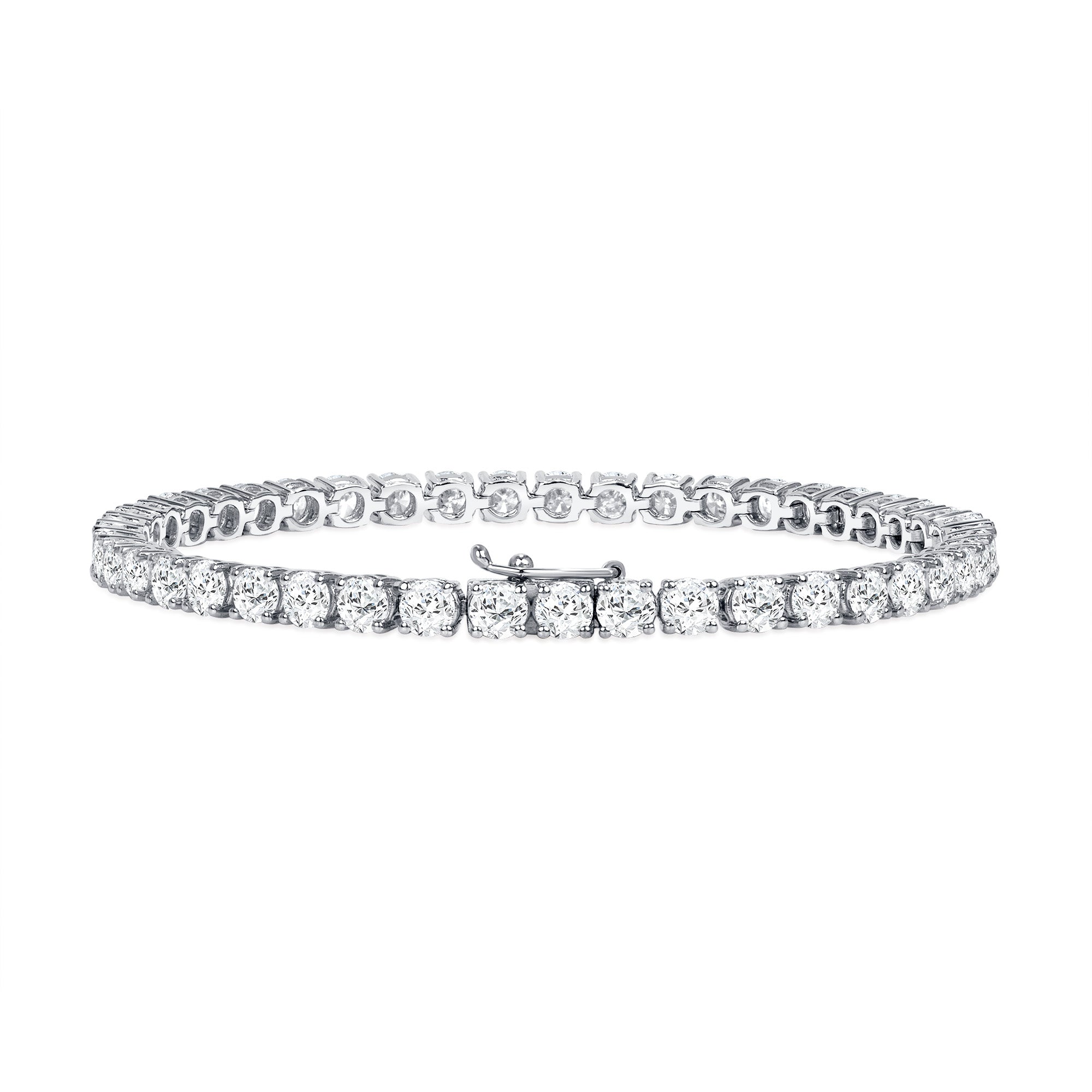 18k White Gold Round Brilliant 7.96CT Diamond Tennis Bracelet