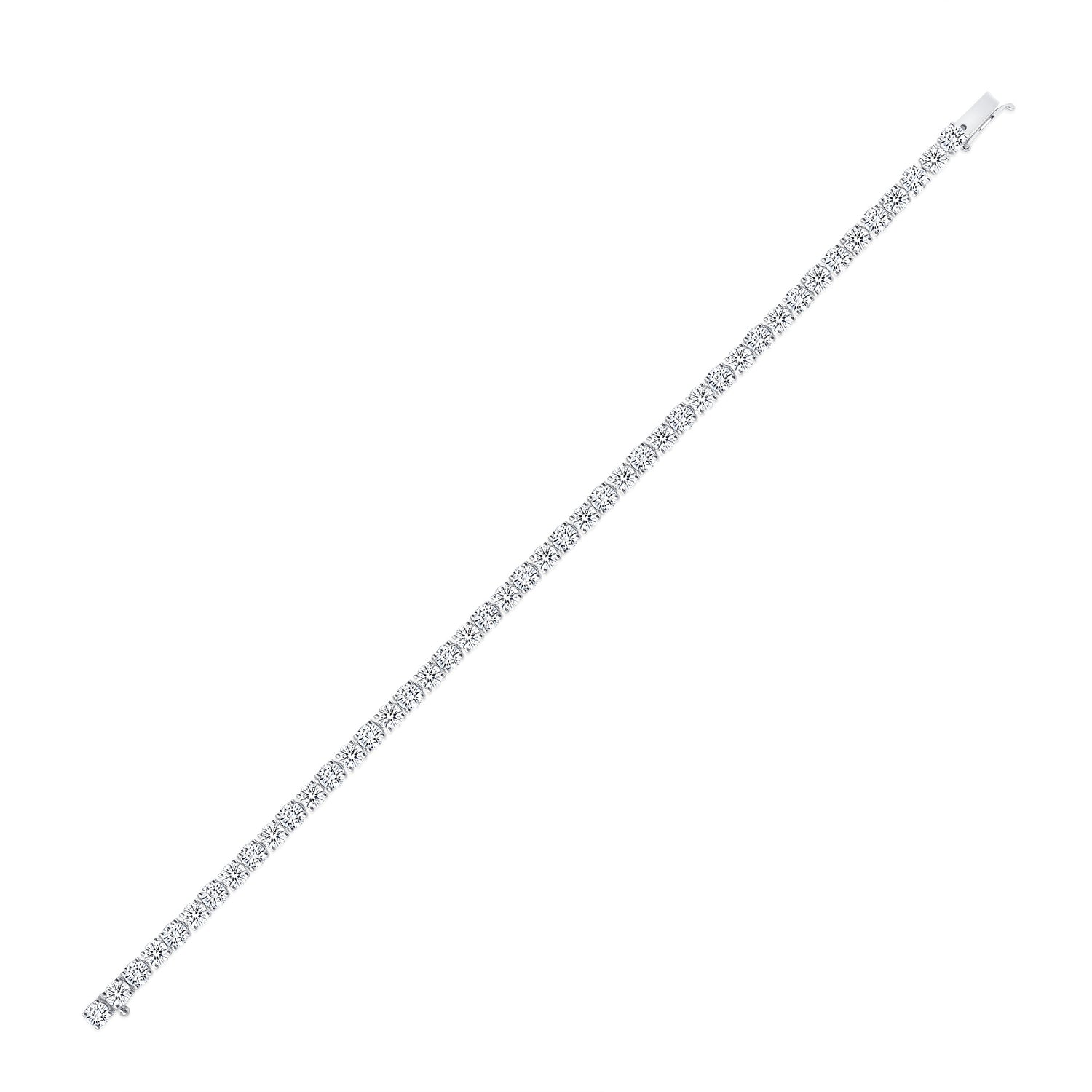 18k White Gold Round Brilliant 7.96CT Diamond Tennis Bracelet