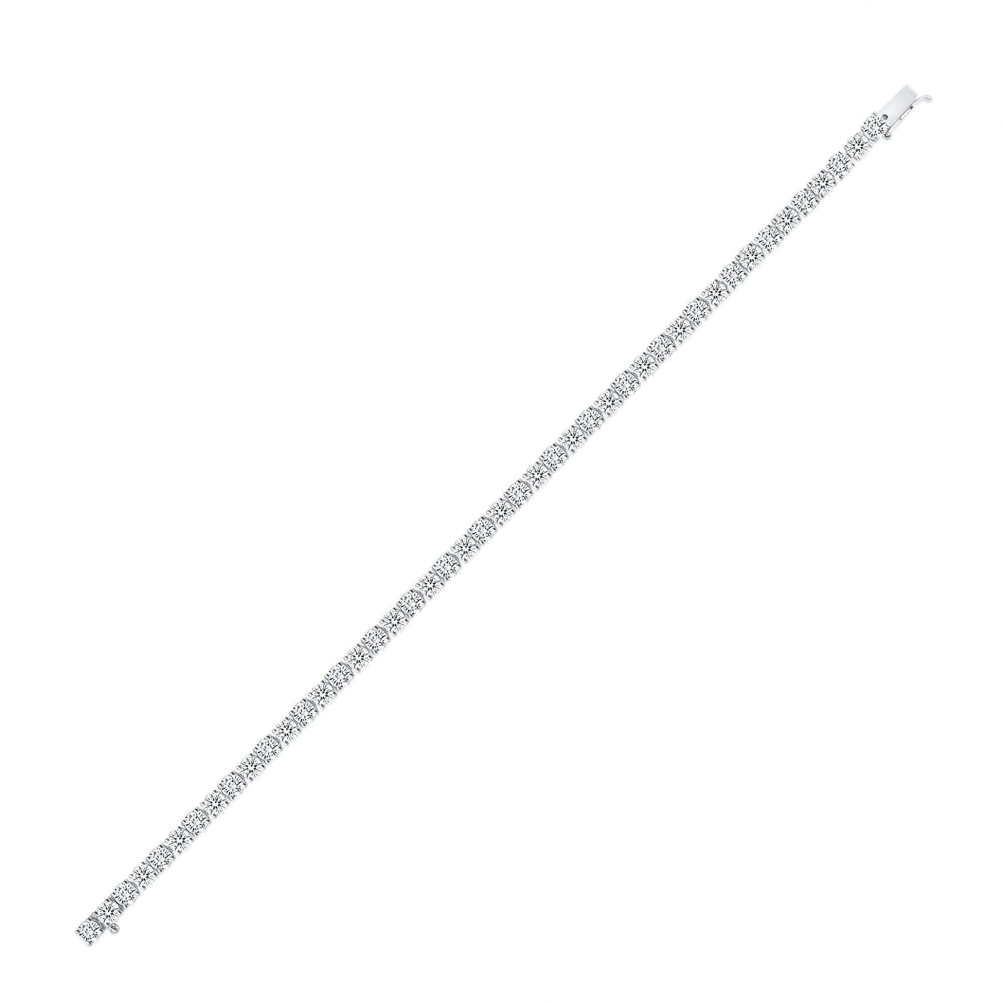 18k White Gold Round Brilliant 7.96CT Diamond Tennis Bracelet