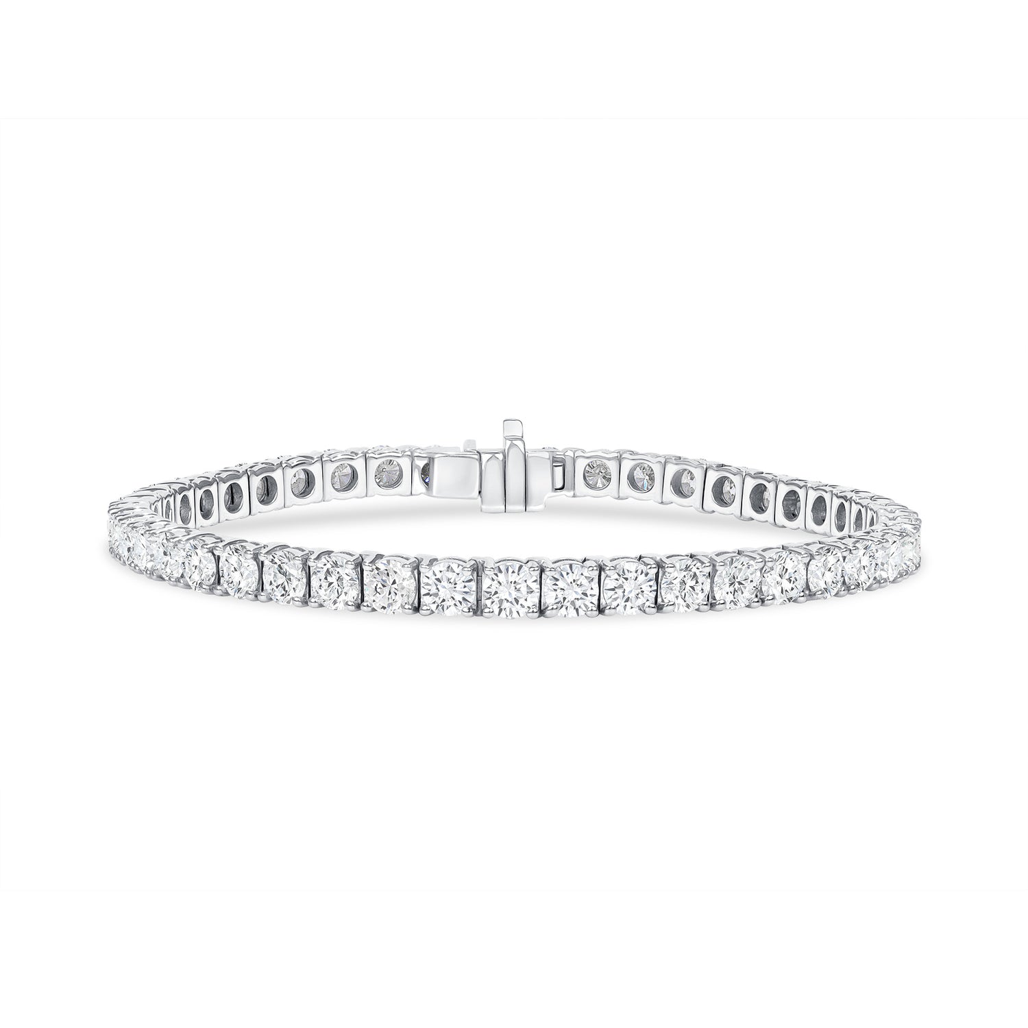 18k White Gold Round Brilliant 9.04CT Diamond Tennis Bracelet