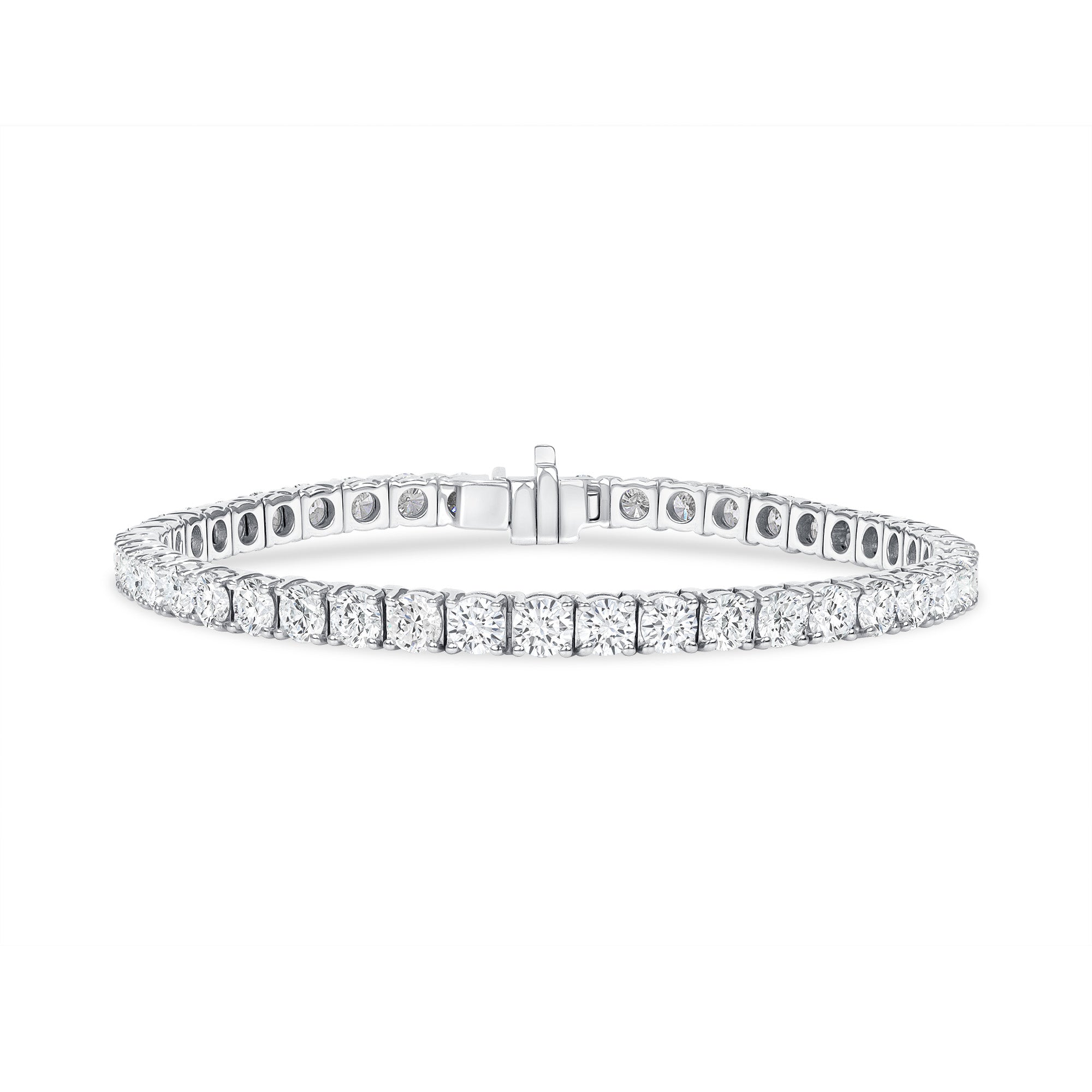 18k White Gold Round Brilliant 9.04CT Diamond Tennis Bracelet