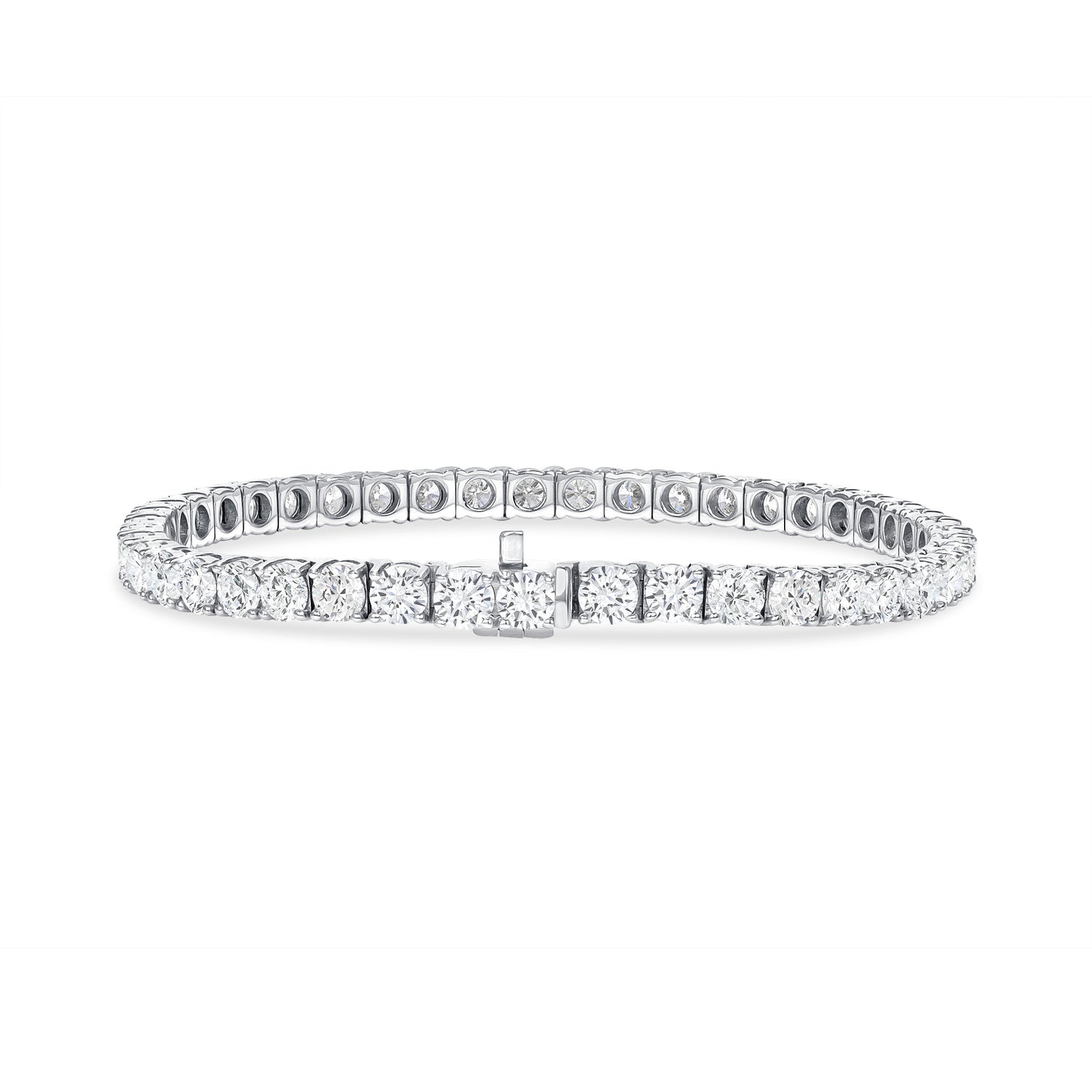 18k White Gold Round Brilliant 9.04CT Diamond Tennis Bracelet