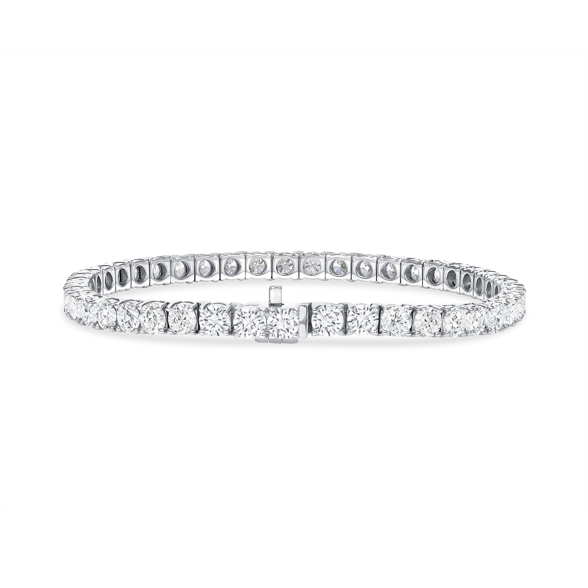 18k White Gold Round Brilliant 9.04CT Diamond Tennis Bracelet