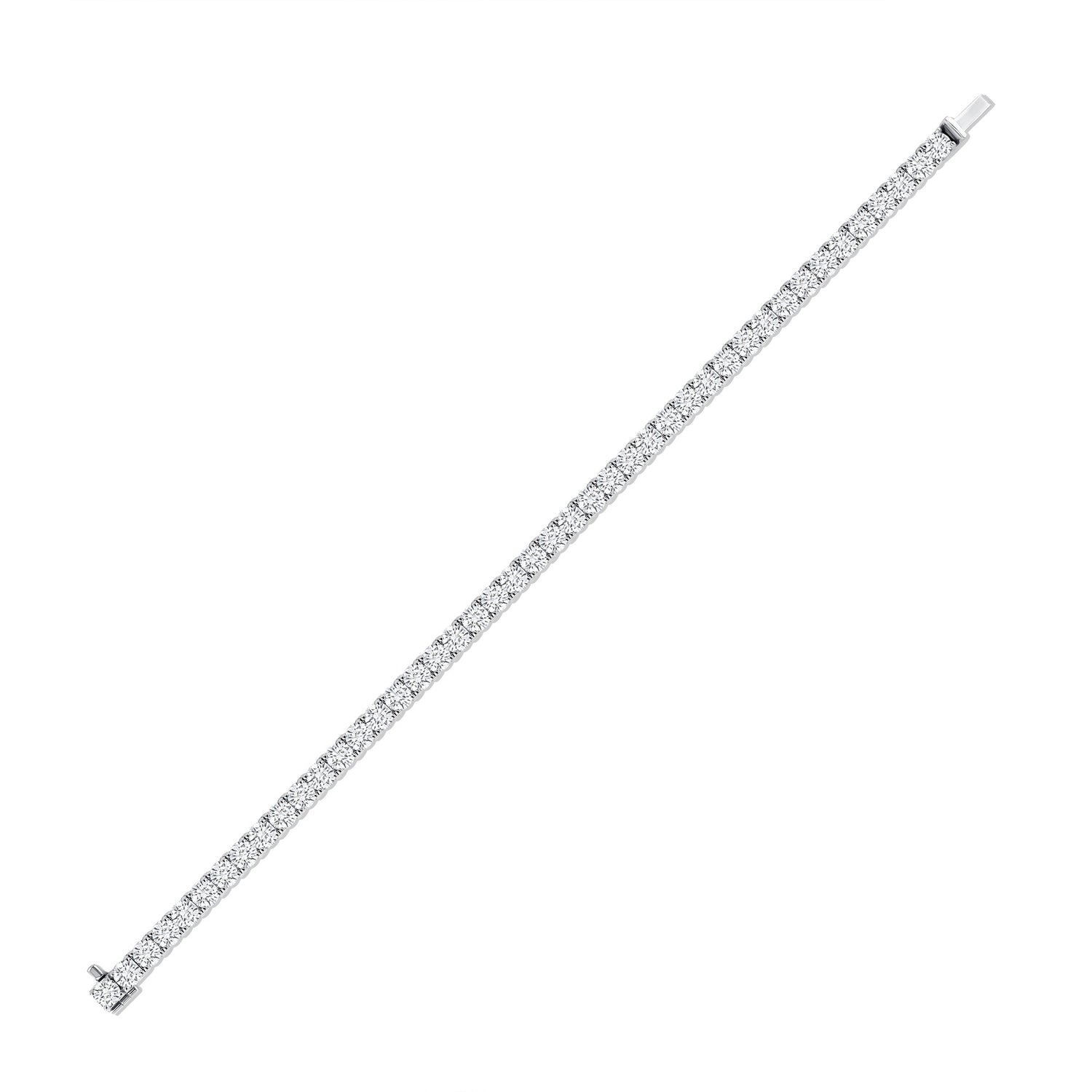 18k White Gold Round Brilliant 9.04CT Diamond Tennis Bracelet
