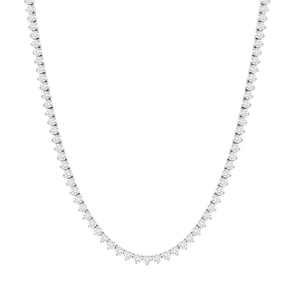 18k White Gold Round Brilliant 18.95CT Tennis Necklace