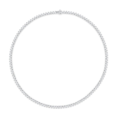 18k White Gold Round Brilliant 18.95CT Tennis Necklace