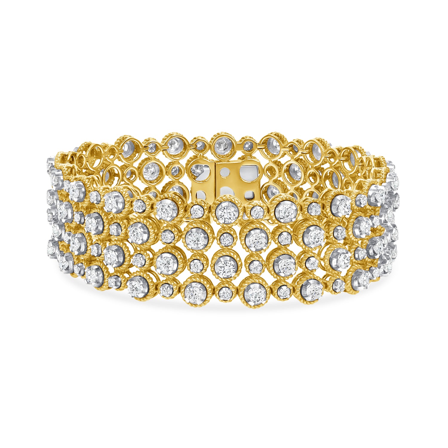 18K Yellow Gold Round Brilliant Diamond Bracelet