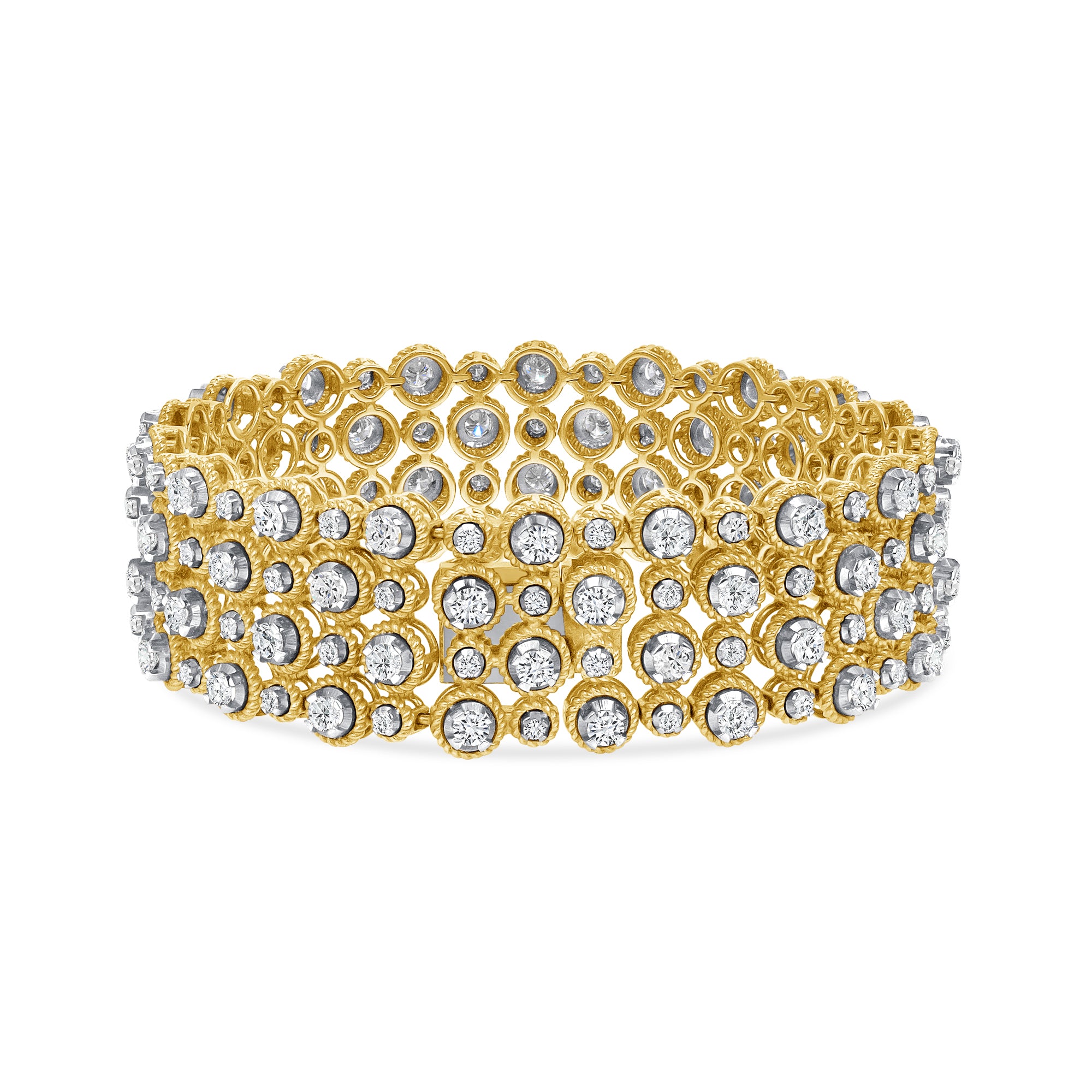 18K Yellow Gold Round Brilliant Diamond Bracelet
