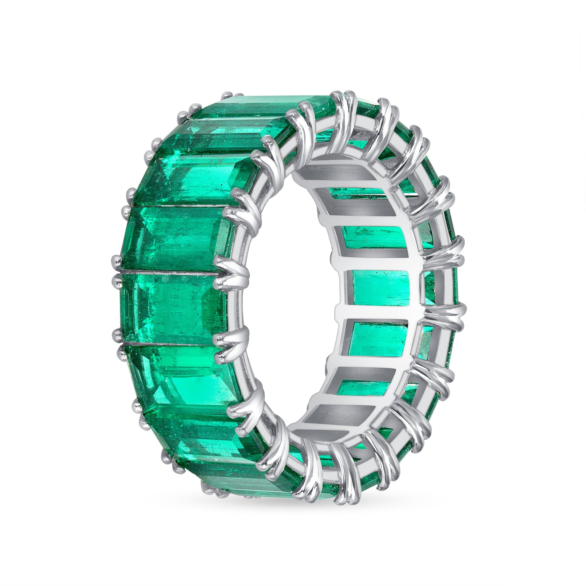 11CT Baguette Colombian Emerald Eternity Band