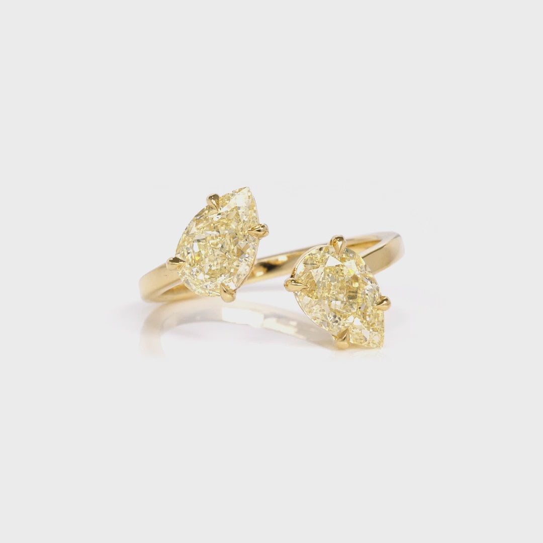 Fancy Yellow Pear Shape Ring