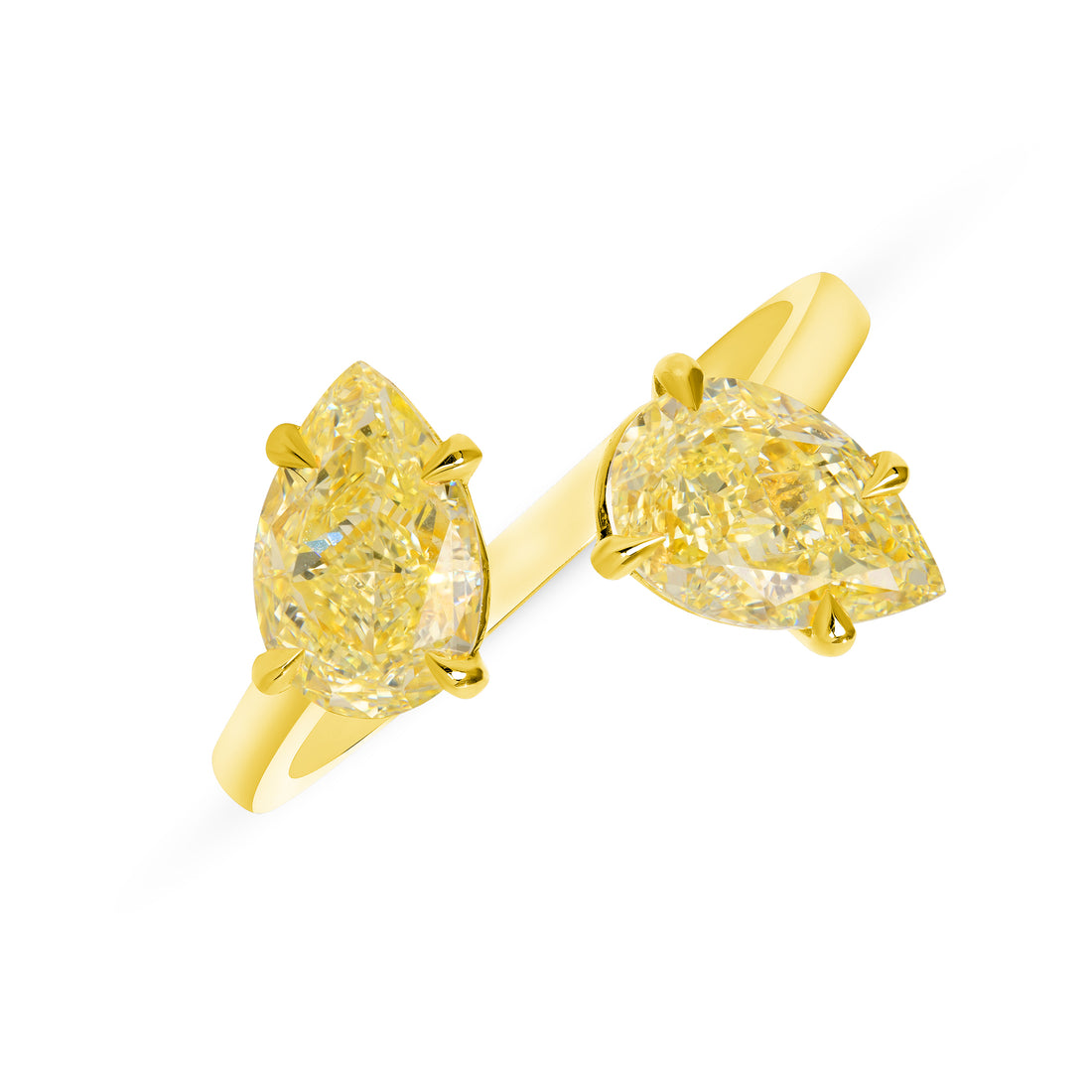 Pear Shape Fancy Yellow Diamond Ring