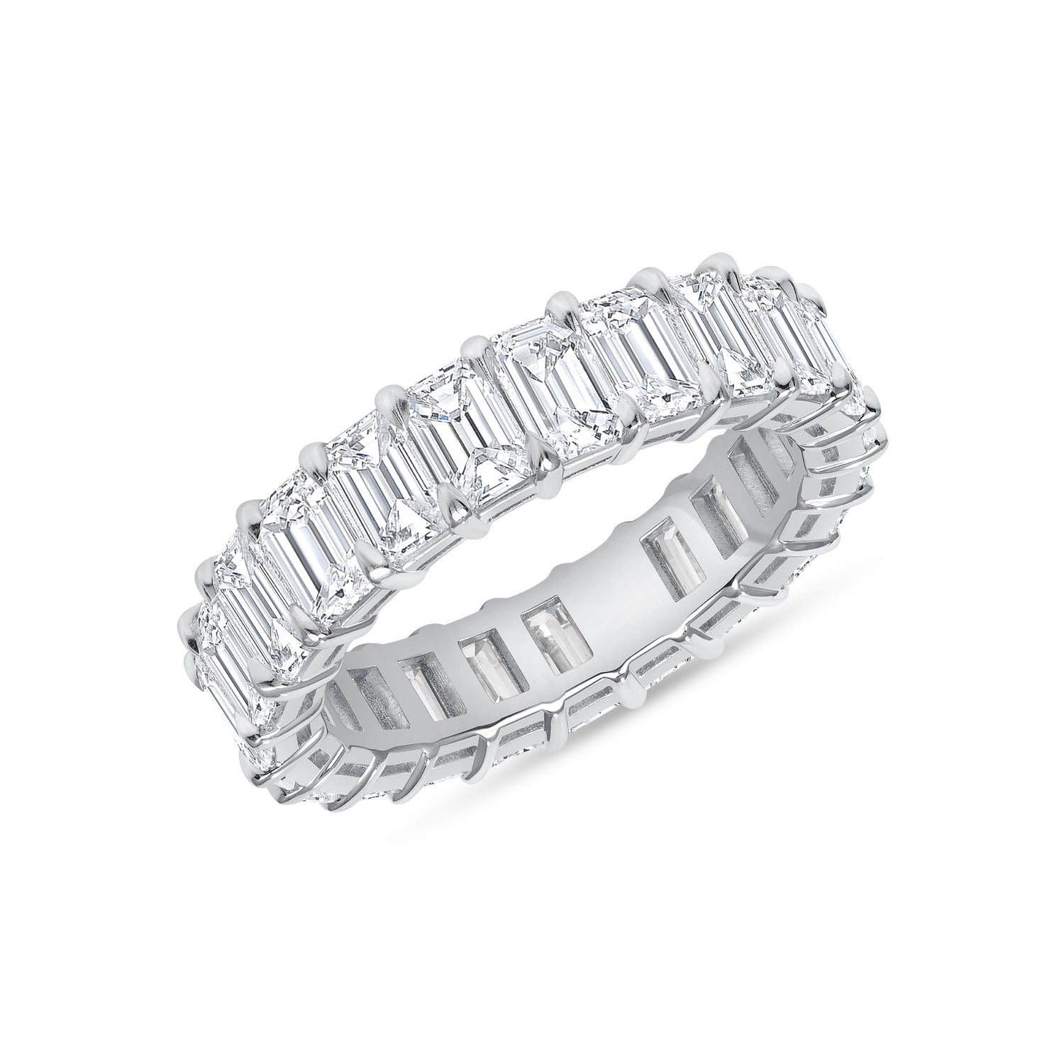 6CT Emerald Cut Diamond Eternity Band