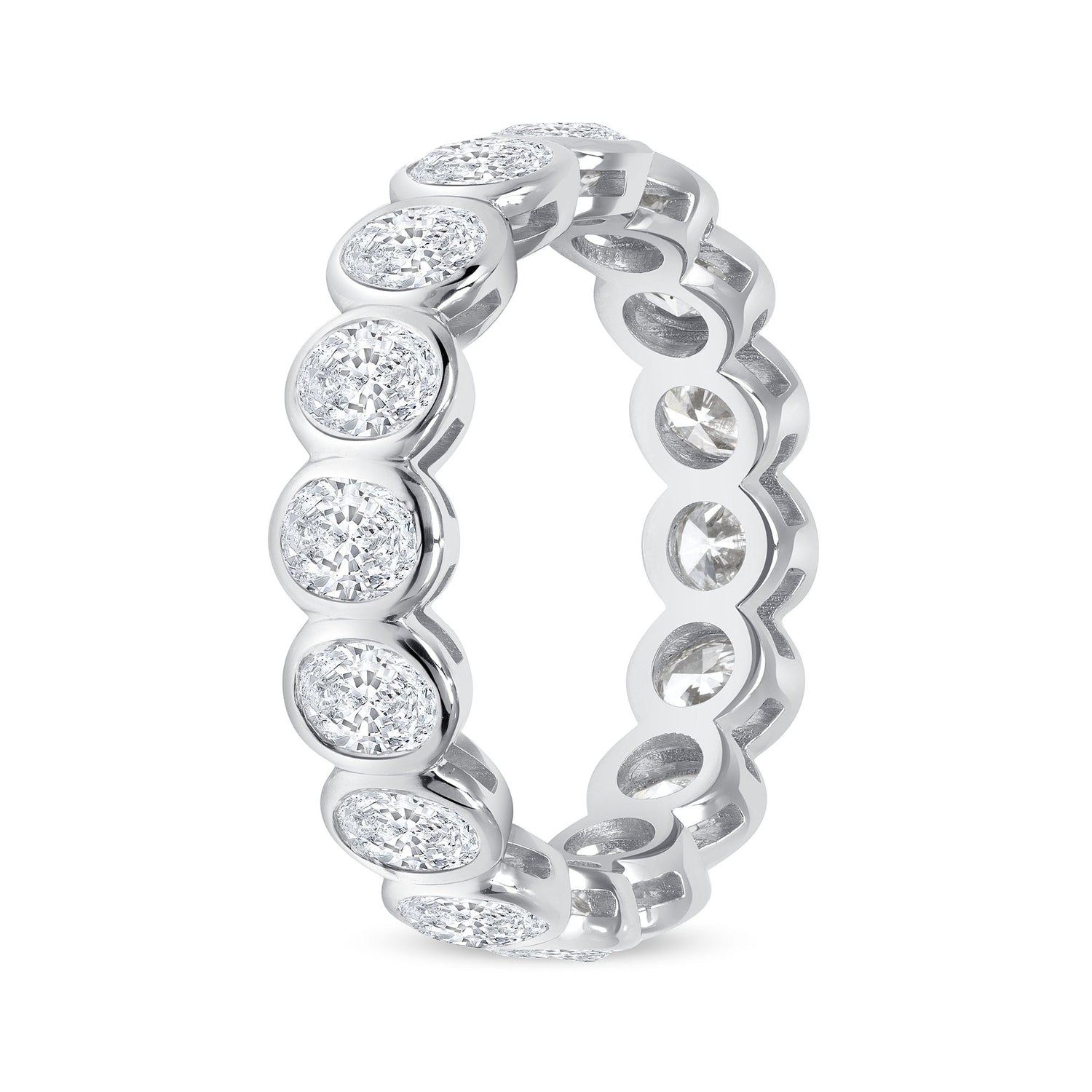 2.95CT. Oval Cut Diamond Bezel Set Eternity Band