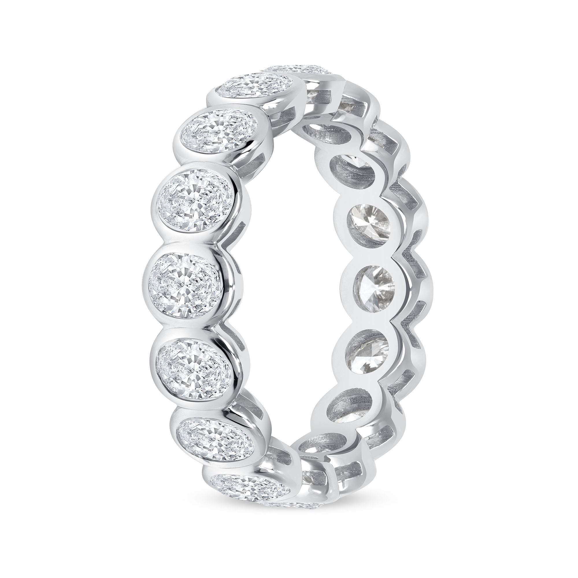 2.95CT. Oval Cut Diamond Bezel Set Eternity Band