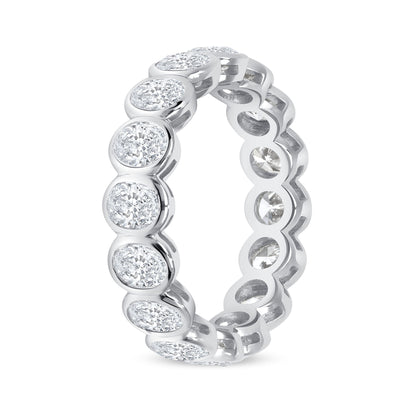Oval Cut Diamond Bezel Set Platinum Eternity Band