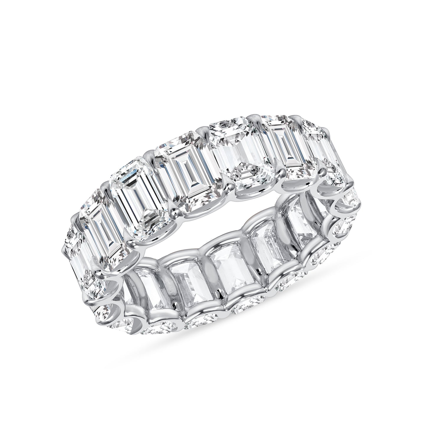 9CT Emerald Cut Diamond Eternity Band