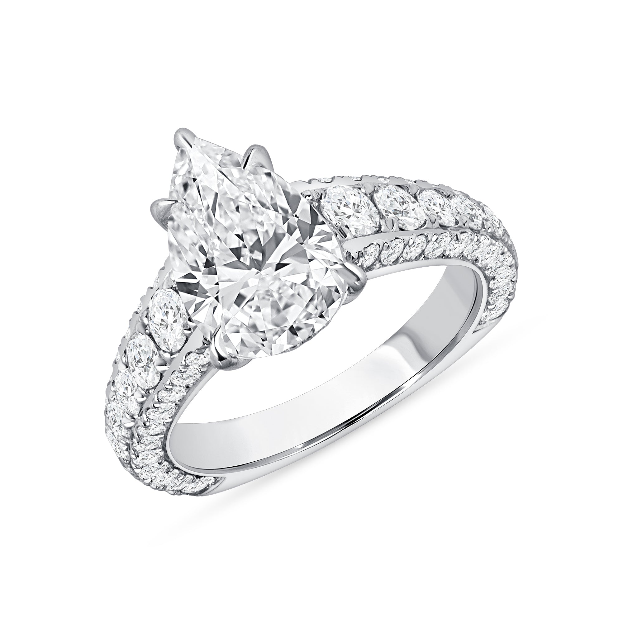 3.5CT Pear Cut Diamond Ring