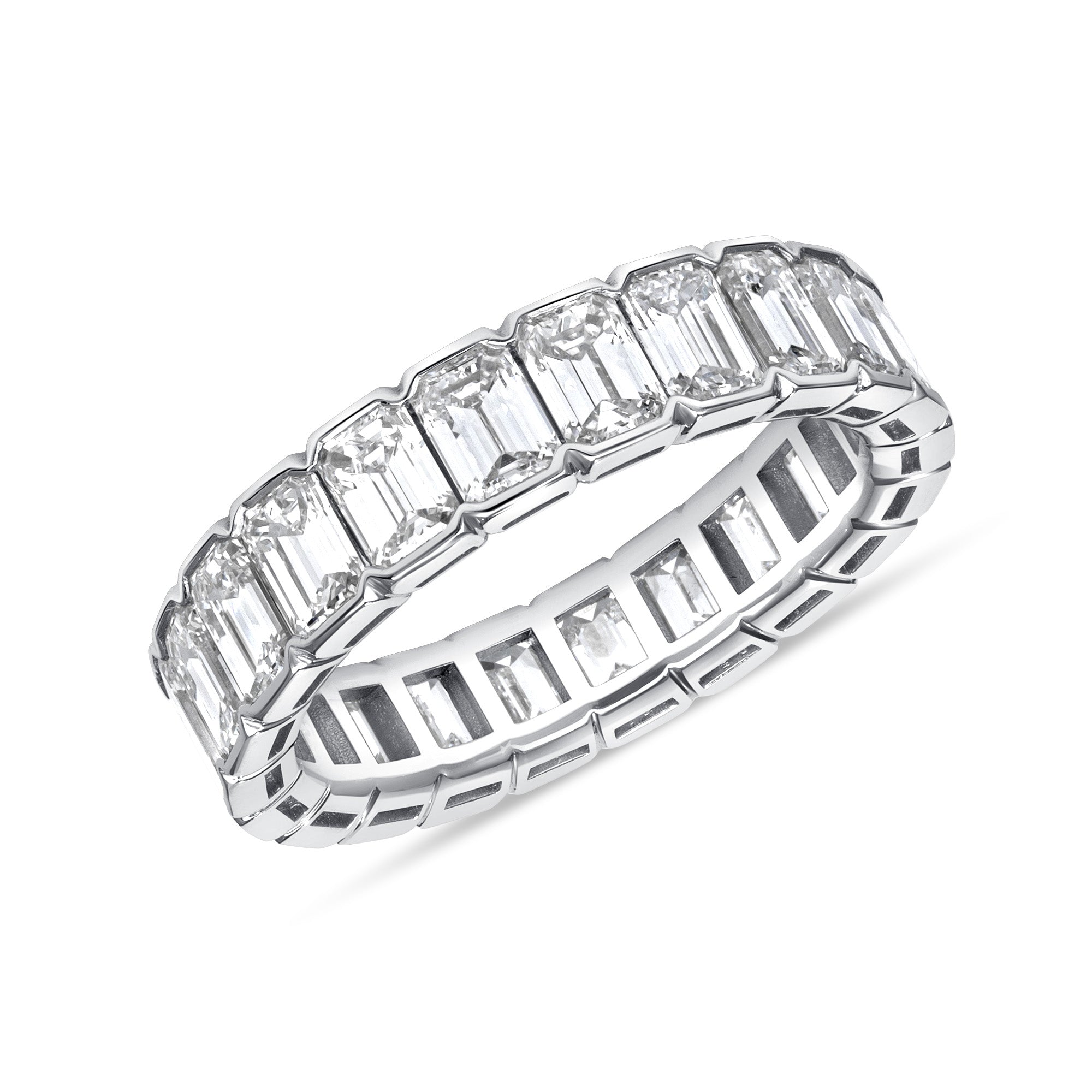 4.5CT Emerald Cut Diamond Eternity Band