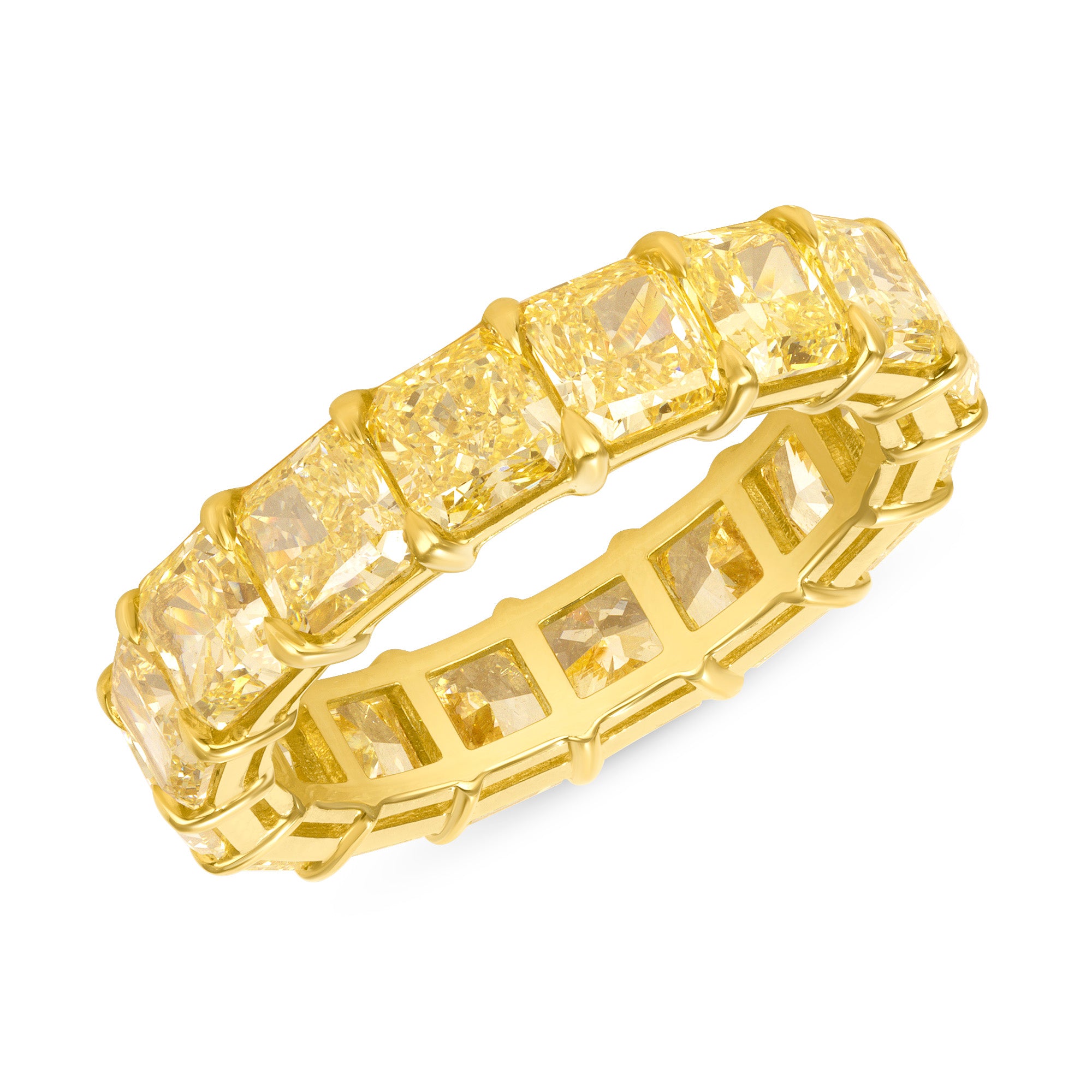 Radiant Cut Fancy Yellow Diamond Eternity Band