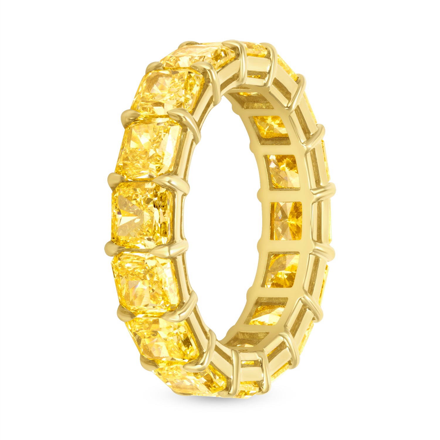 Radiant Cut Fancy Yellow Diamond Eternity Band