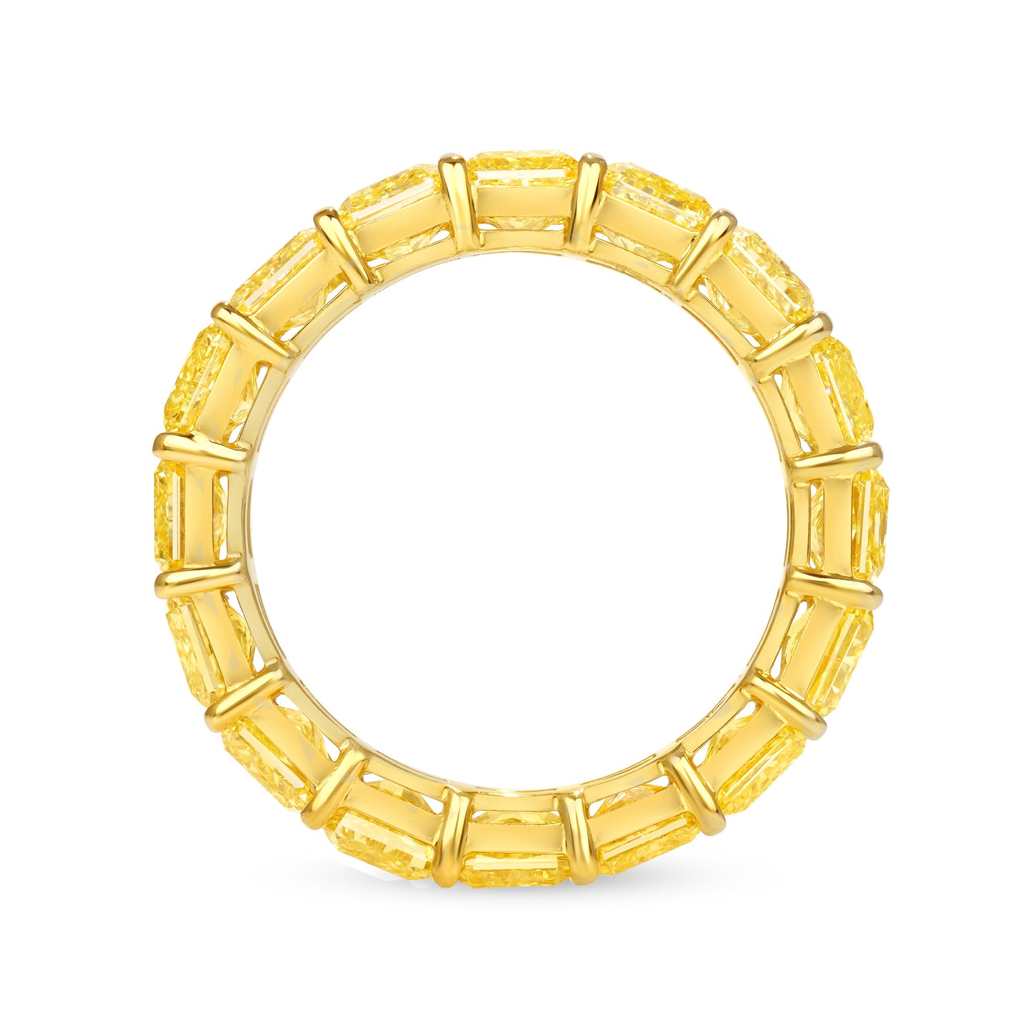 Radiant Cut Fancy Yellow Diamond Eternity Band